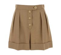 Valentino Garavani - Biscuit Viscose Blend Shorts - - Shorts - Donna - Marrone - M