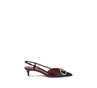 Valentino Garavani Black Calf Leather Bos Taurus Mid Heel Pumps - EU38/US8