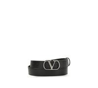 Valentino Garavani Black Calf Leather Bos Taurus Regular Belt - 110 cm / 44 Inches