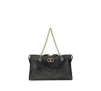 Valentino Garavani Black Calf Leather Bos Taurus Shoulder Bag