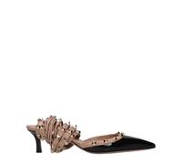 Valentino Garavani Black Leather Strap-On Sandals - EU36/US6