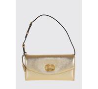 VALENTINO GARAVANI Borsa a spalla DeVain in nappa laminata con logo VLogo OS Oro