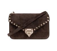 Valentino Garavani - Borsa a tracolla piccola in camoscio Rockstud - - Bags - Donna - Marrone - ONE SIZE