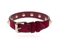 Valentino Garavani - Bracciale in camoscio con borchie - - Accessories - Donna - Rosso - ONE SIZE