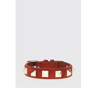 VALENTINO GARAVANI Bracciale Rockstud in pelle scamosciata con borchie OS Rosso