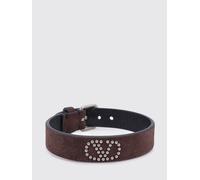 VALENTINO GARAVANI Bracciale VLogo in camoscio con borchie OS Marrone
