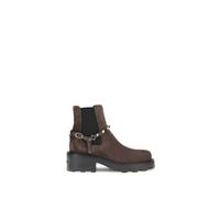 Valentino Garavani Brown Calf Leather Bos Taurus Chelsea Boots - EU39/US9