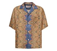 Valentino Garavani - Camicia Bowling in Lino Voyage Imaginaire - - Shirts - Uomo - Multicolore - S