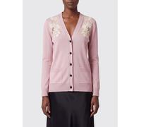 VALENTINO GARAVANI Cardigan in lana vergine con inserti in pizzo e scollo a V S Bronzo