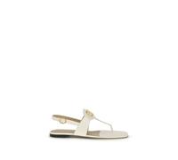 Valentino Garavani Cream Calf Leather Bos Taurus Flat Sandals - EU37.5/US7.5
