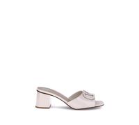 Valentino Garavani Cream Calf Leather Bos Taurus Flat Sandals - EU38/US8