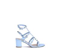 Valentino Garavani Light Blue Calf Leather Bos Taurus Strap-On Sandals - EU35.5/US5.5