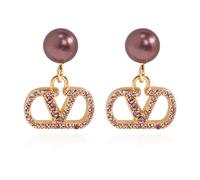 Valentino Garavani - Orecchini pendenti con firma VLogo - - Accessories - Donna - Giallo - ONE SIZE