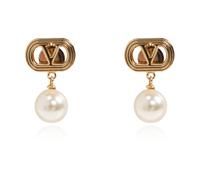 Valentino Garavani - Orecchini pendenti con perla VLogo - - Accessories - Donna - Giallo - ONE SIZE