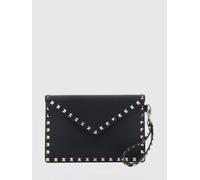 VALENTINO GARAVANI Pochette a busta Rockstud in pelle a grana con borchie OS Nero