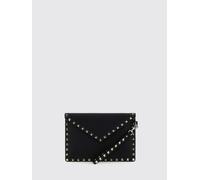 VALENTINO GARAVANI Pochette Rockstud in pelle di vitello a grana con borchie e manico OS Nero