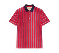 Valentino Garavani - Polo in Cotone con Bordi a Righe VLogo - - Tops - Uomo - Rosso - L