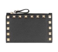 Valentino Garavani - Portacarte in vitello grana con zip Rockstud - - Accessories - Donna - Nero - ONE SIZE