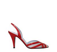 Valentino Garavani Red Leather Stiletto Heel Sandals - EU38/US8