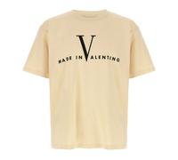 Valentino Garavani - T-shirt in cotone con stampa 'Made In' - - Tops - Uomo - Beige - S