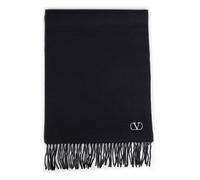 Valentino Garavani - Sciarpa in lana con ricamo VLogo - - Accessories - Uomo - Nero - ONE SIZE