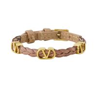 Valentino Garavani - Vlogo Leather Bracelet - - Accessories - Donna - Rosa - ONE SIZE