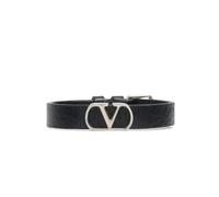 Valentino Garavani - VLogo Leather Bracelet - - Accessories - Uomo - Nero - ONE SIZE