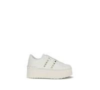 Valentino Garavani White Calf Leather Bos Taurus Platform Sneakers - EU40/US10