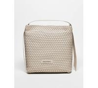 Valentino - Shantel - Borsa da spalla extra larga color crema intrecciata-Bianco No Size
