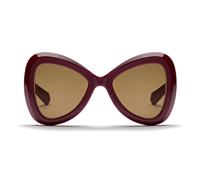 Valentino V - Gold - Iii Occhiali Da Sole Donna Rosso Farfalla Marrone 53mm