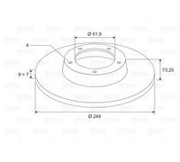VALEO 197303 Disco freno per CITROËN,DS,PEUGEOT
