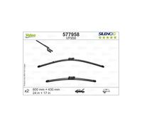 VALEO 2 Spazzole Tergicristallo Peugeot Partner Opel Combo 600mm 430mm