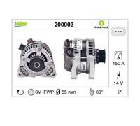 Valeo 200003 Generatore per Volvo C30 533 Ford C-Max DM2