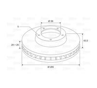 VALEO 2x Disco Freni Anteriore Ø285 MM per Peugeot 807 E 2.0 HDI 2.2 Expert Box