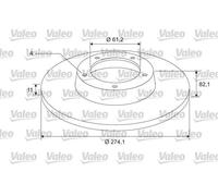 VALEO 2x Disco Freno Posteriore Ø274.1 MM Pieno per Renault Scénic I
