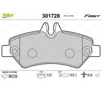 VALEO 301728 Kit pastiglie freni Posteriore per VW CRAFTER 30-50 Kasten (2E)