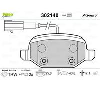 VALEO 302140 Kit pastiglie freni Posteriore per FIAT 500 (312) PALIO (178BX)