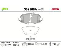 VALEO 302166A Kit pastiglie freno, Freno a disco per JEEP
