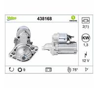 VALEO 438168 Motorino d'avviamento Potenza nominale: 1,3 kW Stop & Start: NO N?