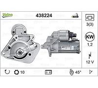 Valeo Motorino avviamento 438224 per Renault/Dacia 12 V 1,2 kW 10 denti rotazione oraria