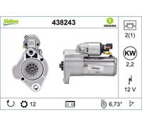 VALEO 438243 motorino avviamento 12 V 2,2 kW 12 denti rotazione oraria