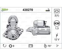 VALEO 438270 Motorino d'avviamento Potenza nominale: 1,3 kW Stop & Start: NO N° denti: 9 denti Voltaggio: 12 V Direzione di rotazione: CLOCKWISE