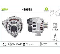 VALEO 439538 alternatore auto 14 V 115 A con puleggia 5 nervature