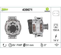 Valeo Alternatore 439671 - 150 Amp - 6 Scanalature - 14 V
