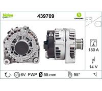 Valeo Alternatore 439709 - 180A 14V 6 alette 55 mm rotazione oraria - Per BMW 3 Serie/X3/5 Touring