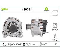 VALEO 439751 alternatore auto 14 V 180 A con puleggia 6 nervature