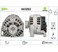 VALEO 443263 alternatore auto 14 V 90 A puleggia Poly-V 4 nervature
