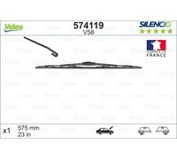 VALEO Silencio Tergicristallo V58 Spazzola Tergicristallo Convenzionale, Durevole e Resistente, per Tutte le Stagioni, 575mm Confezione da 1, singola 574119