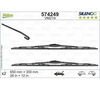 VALEO 574249 - Kit spazzole tergicristallo anteriore 650+280mm