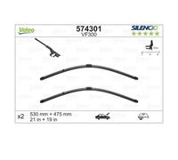Spazzola tergicristallo VALEO Silencio Xtrm VF300, 530/475mm, Anteriore, 2 Pezzo